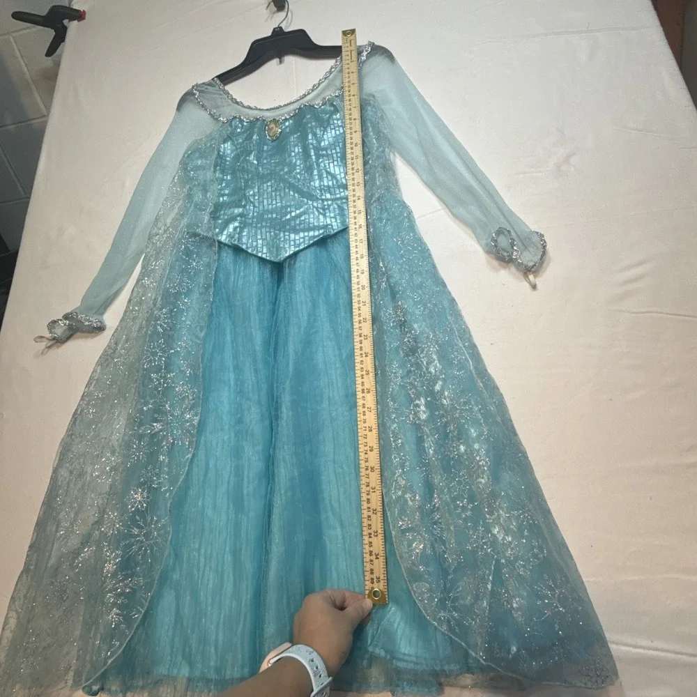 Disney Parks Elsa Blue Long Sleeve Dress Costume, Girls Size 14/16 Halloween